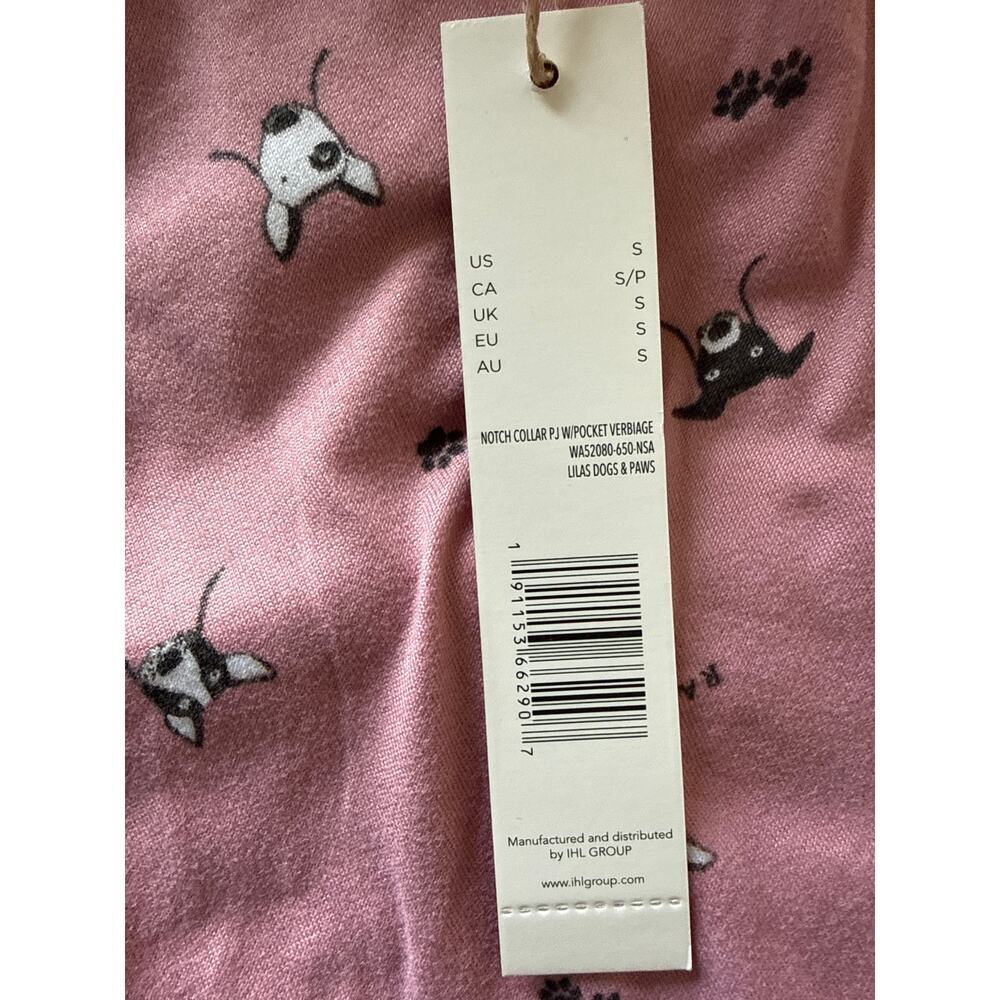 Rae Dunn PJ’s with Pocket Lila’s Dogs and Paws Size Small New With Tags - Picture 10 of 12